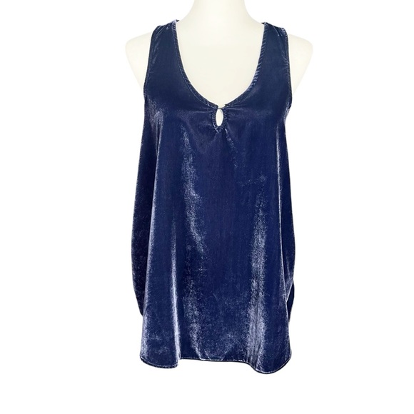 Anthropologie Velvet Tank Size XS Sapphire Blue Suri Racerback Relaxed Swing - Picture 4 of 10
